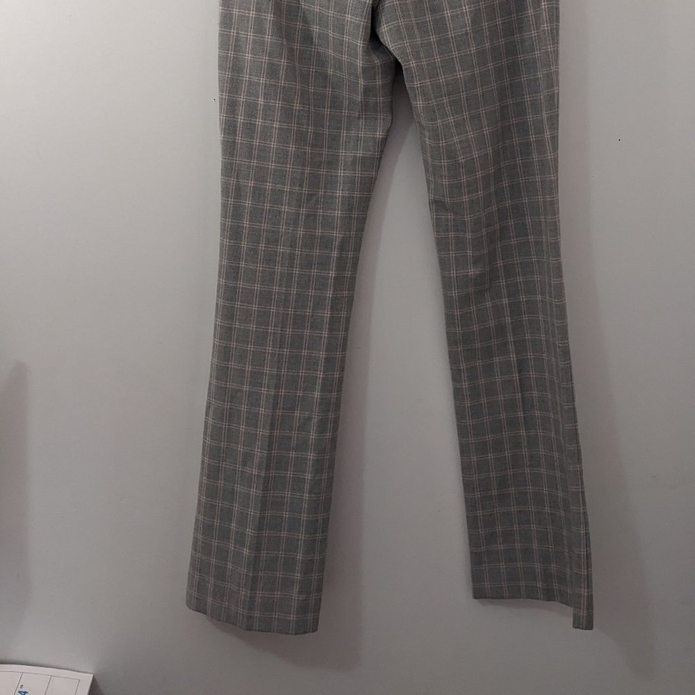 Express Columnist Mid Rise Plaid Bootcut Pant - Picture 3 of 6